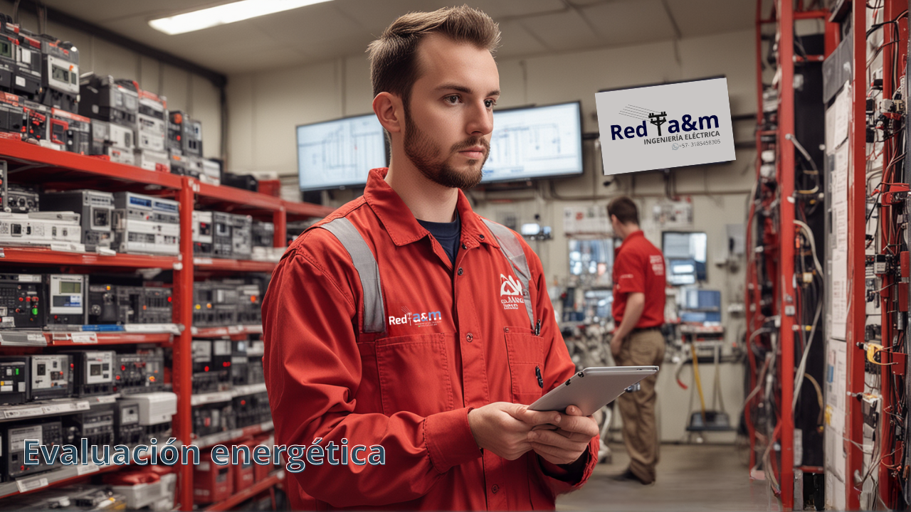 Ingeniero de Red A&M Ingeniería Eléctrica realizando auditoría energética en tienda comercial