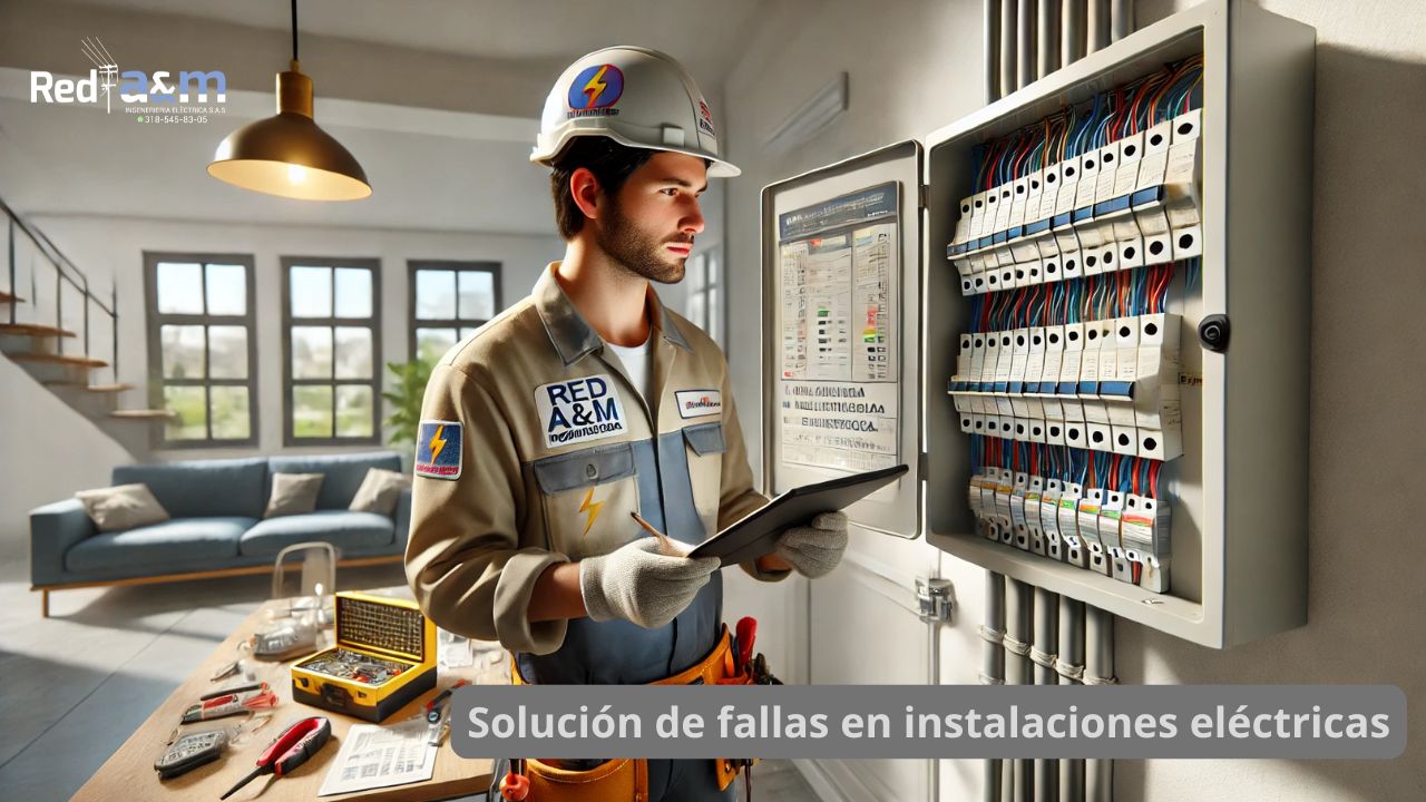 Solución de fallas en instalaciones eléctricas en un entorno residencial con técnico de Red A&M Ingeniería Eléctrica.