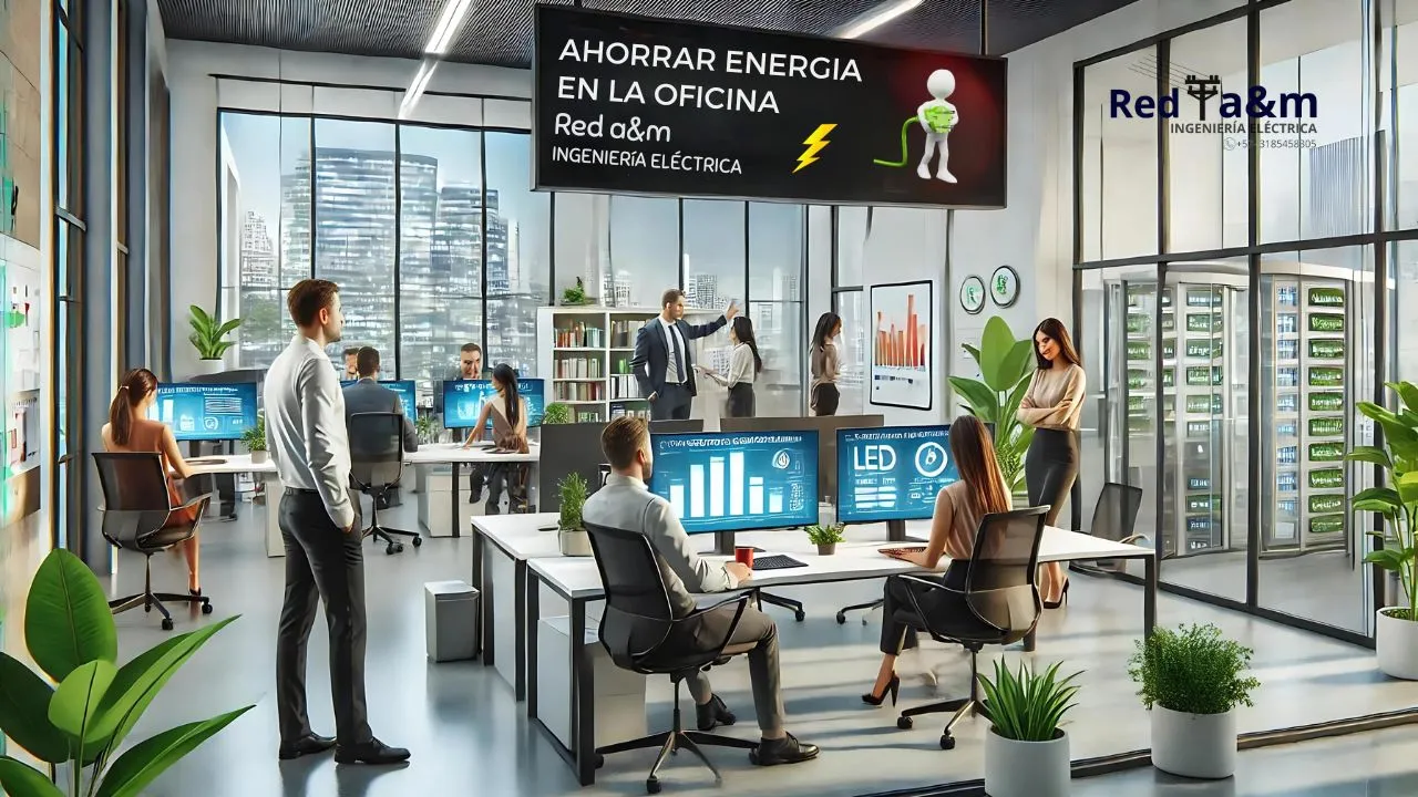 Cómo ahorrar energía en la oficina aprovechando la luz natural y utilizando equipos de bajo consumo.