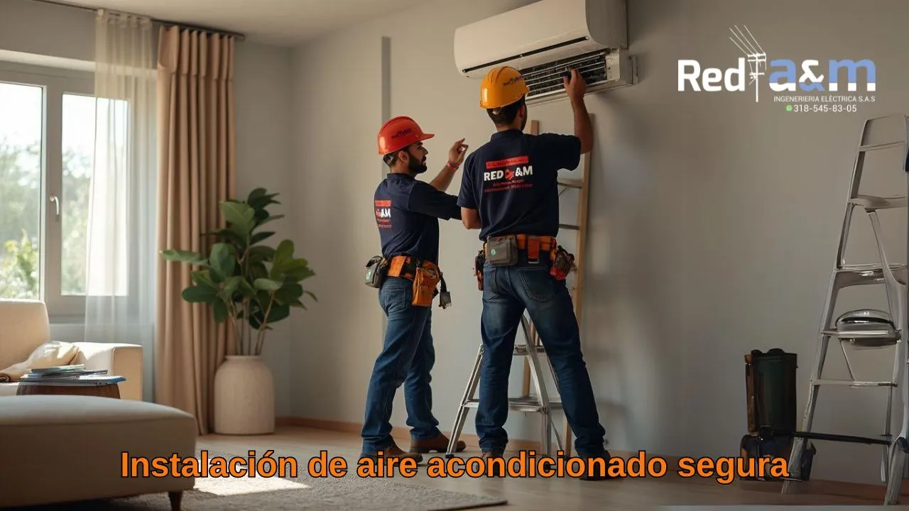 Instalación de aire acondicionado segura en un entorno de oficina moderna por Red a&m Ingeniería Eléctrica