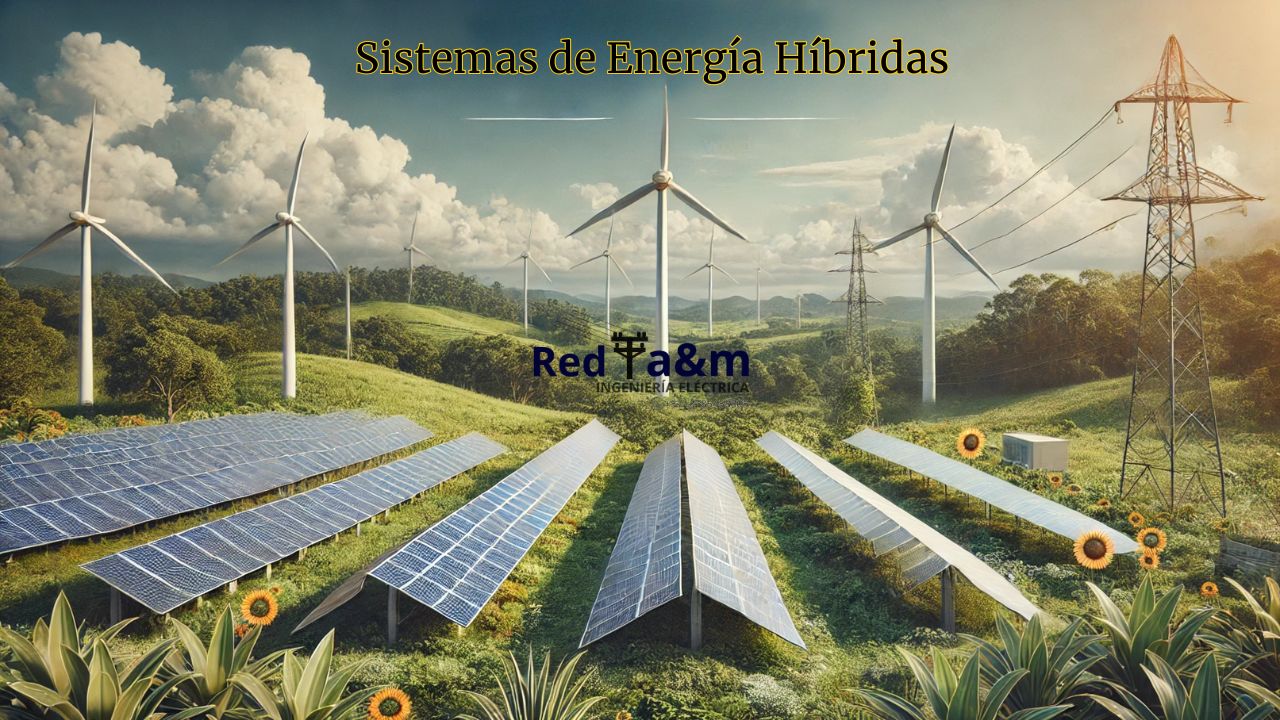 Sistemas de energía híbrida con paneles solares y aerogeneradores trabajando en conjunto para optimizar recursos renovables